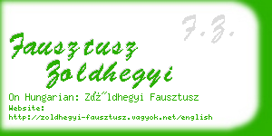 fausztusz zoldhegyi business card